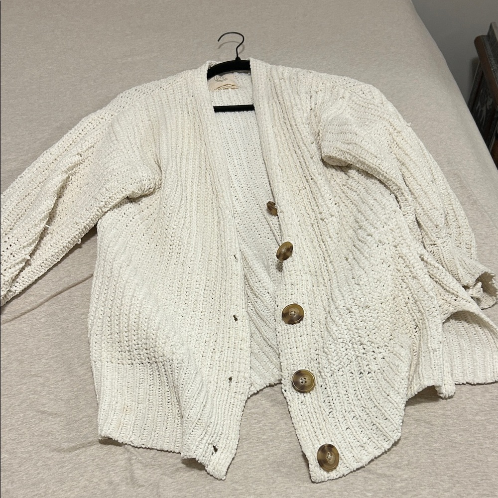 Urban Outfitters Cream Cable Knit Cardigan